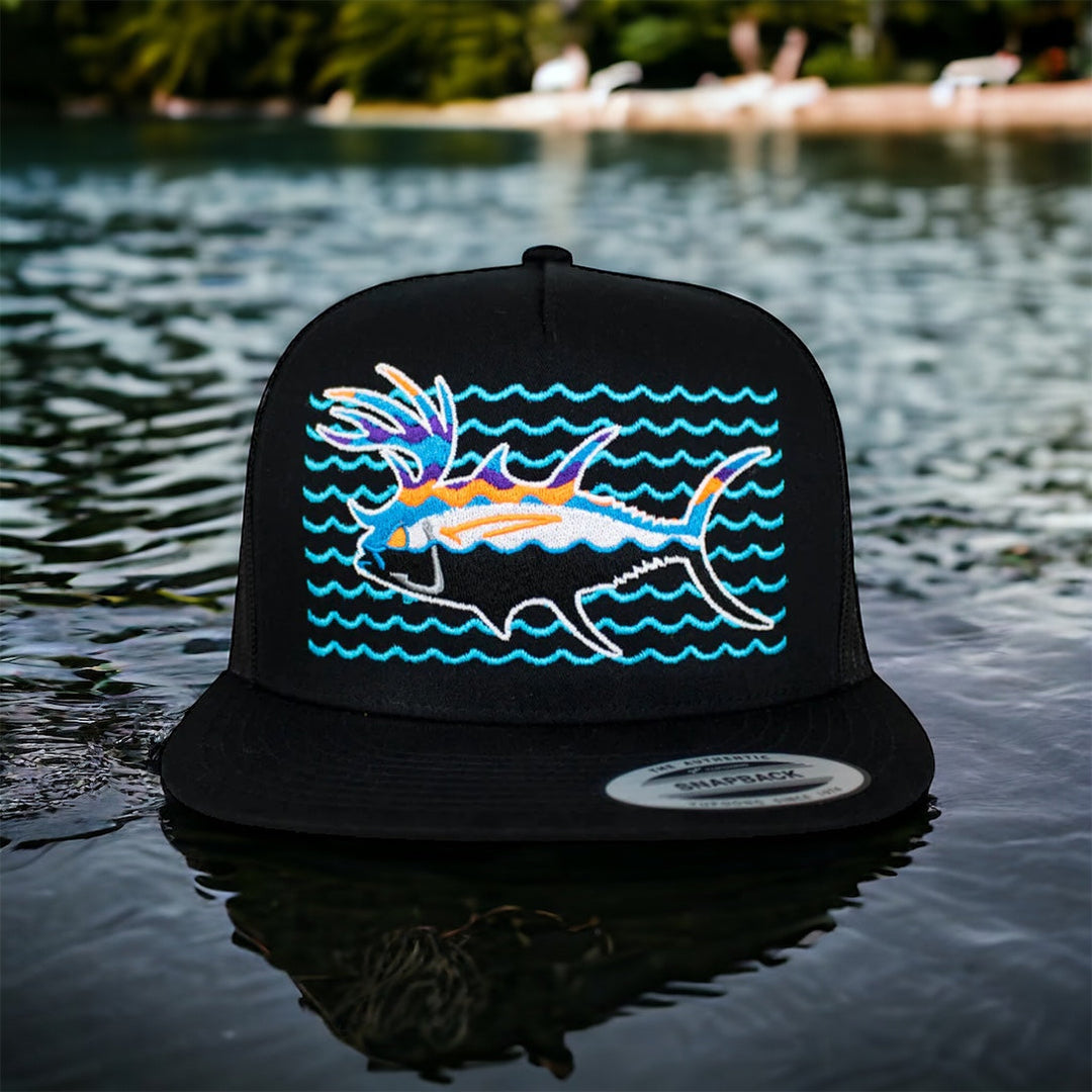 Stylish Niceride hat featuring a colorful fish design, perfect for summer adventures and outdoor activities.