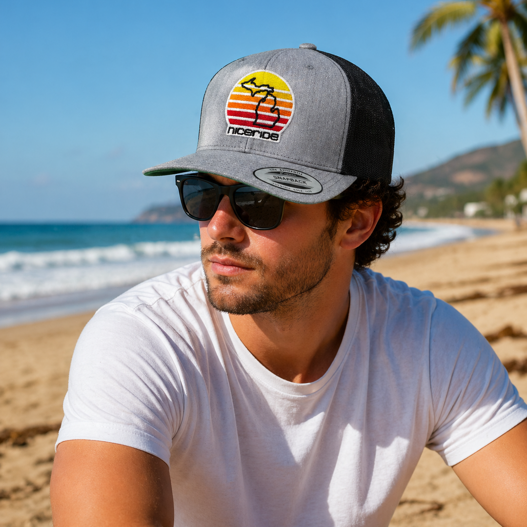 Niceride 6089 unisex snapback hat with Texas state design against a natural background, showcasing vibrant colors.