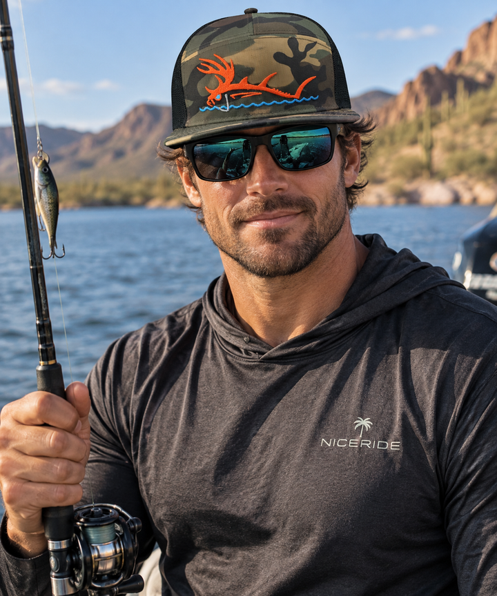 NICERIDE “Buck-Eye Surface” 7-Panel Snapback Hat – Outdoor Hunting &amp; Fishing Cap