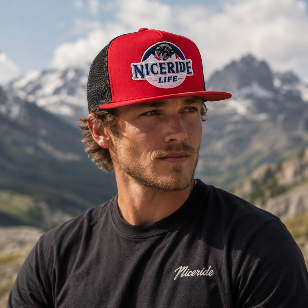 NICERIDE “Nice Ice” 6006 Classic Snapback Trucker Hat – Embroidered Meshback Cap