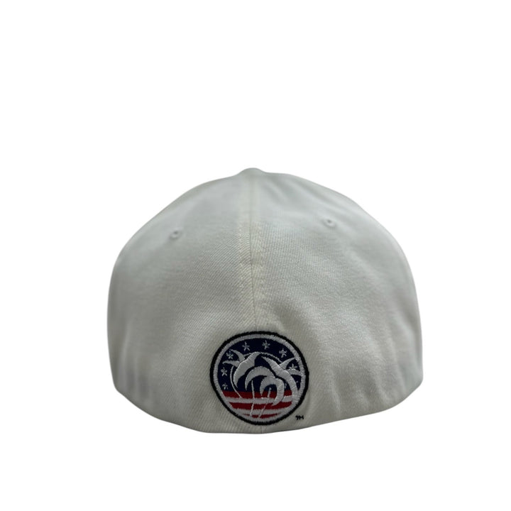 Back view of NICERIDE Flexfit Hat featuring embroidered Palm logo with red, white, and blue colors.