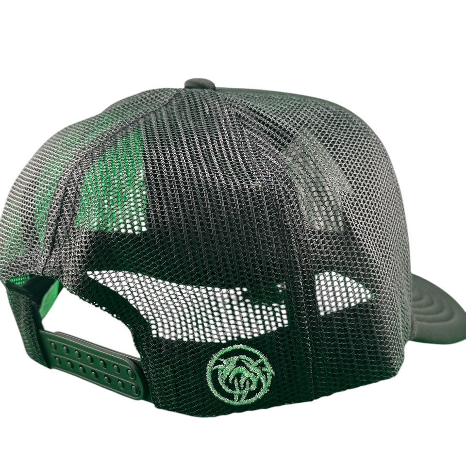 Back view of the NICERIDE 'MY' Foam Trucker Hat showcasing its mesh design and logo.