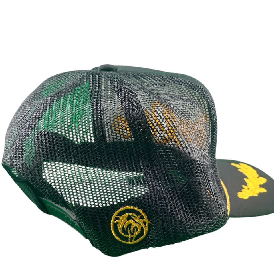 Back view of NICERIDE Below Deck Godfather unisex adjustable foam hat with mesh design.