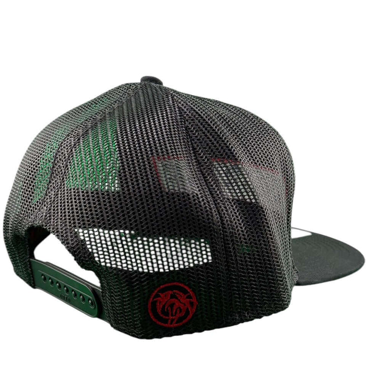Back view of the NICERIDE Better Frozen Otto 7 Panel Snapback Hat showcasing the mesh design and adjustable strap.