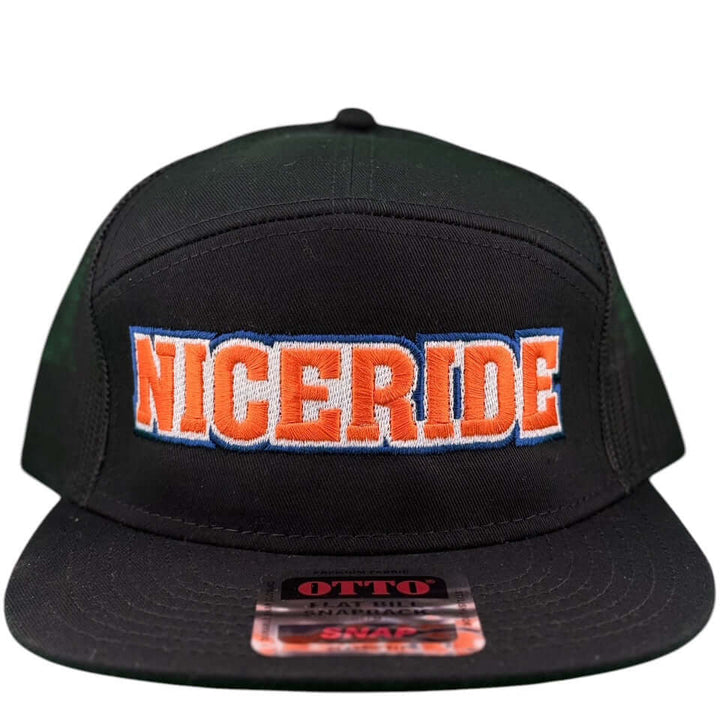 NICERIDE Friday Otto seven-panel unisex adjustable snapback hat with bold embroidered logo