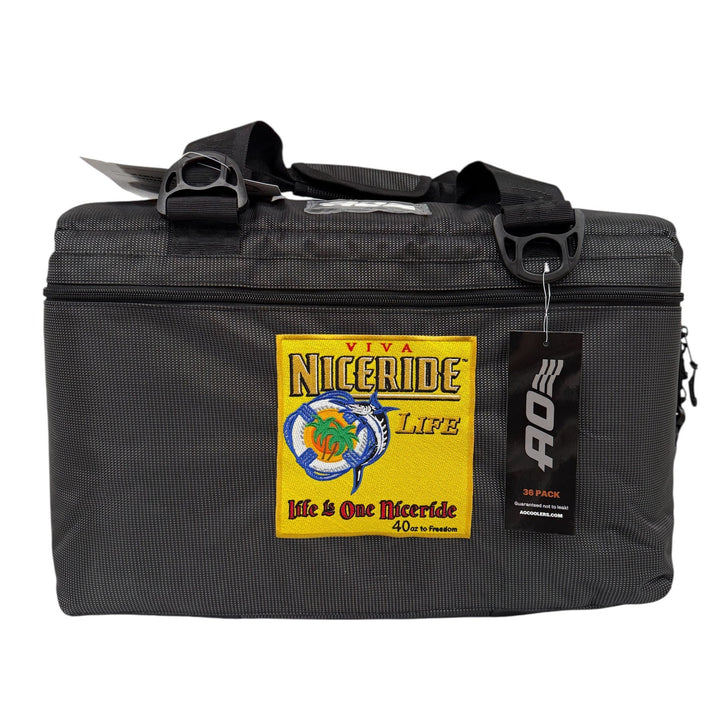 Viva NICERIDE Ballistic Soft Sided AO Cooler 36 Pack with vibrant design and durable construction.