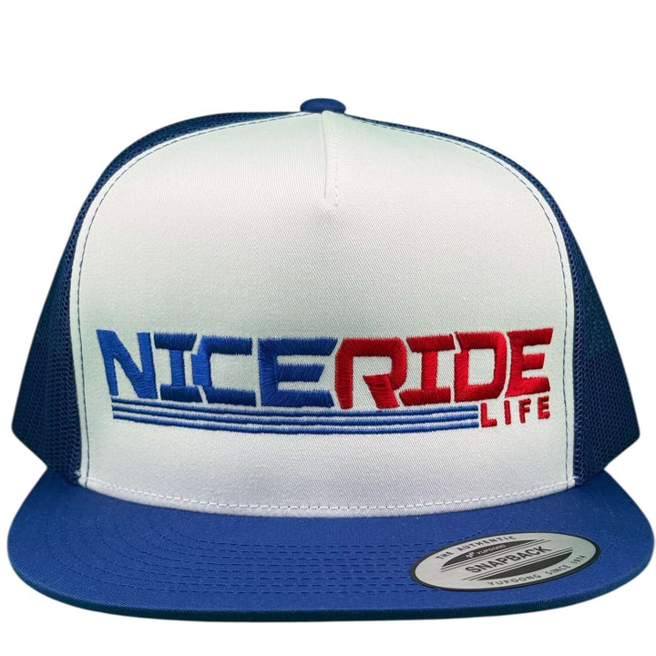 Niceride Life snapback trucker hat featuring RedLine design for stylish outdoor adventures.