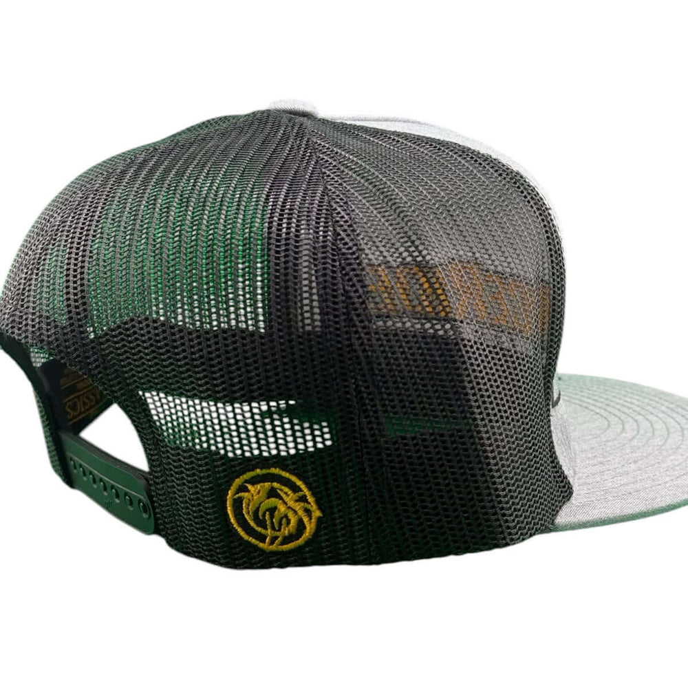 Niceride "MUD" 6006 Unisex Adjustable Trucker Hat showing mesh back design and stylish logo.
