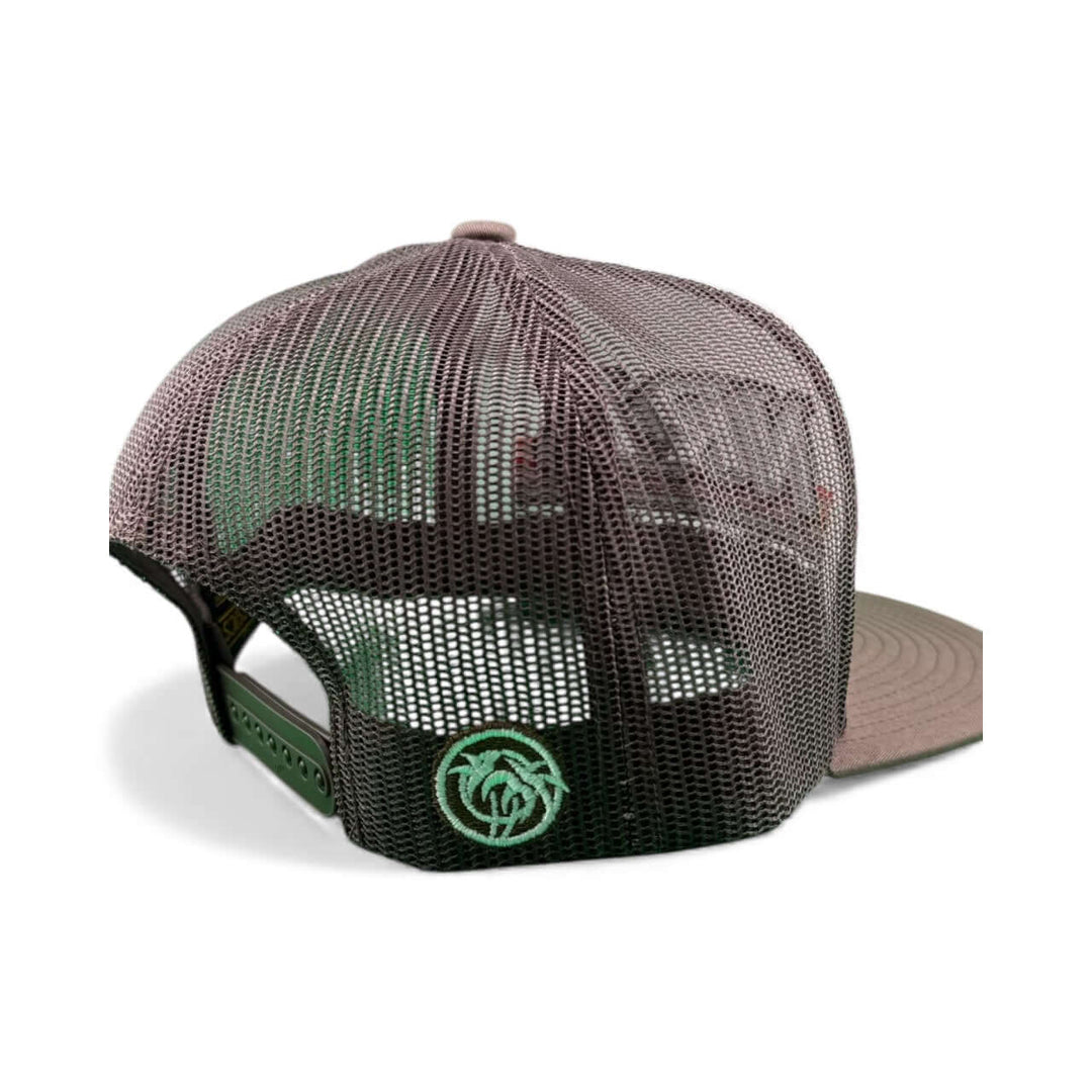 Back view of Niceride “Boarding Pass” 6006 Unisex Trucker Hat showcasing mesh design and logo.