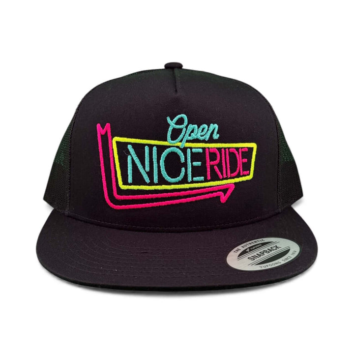 NICERIDE 24 Hour unisex adjustable trucker hat featuring bold embroidered logo.