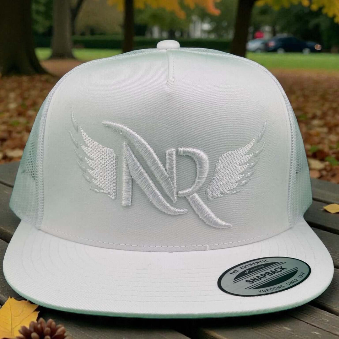 Soaring 3D White Puff Unisex Adjustable Trucker Hat featuring NICERIDE&