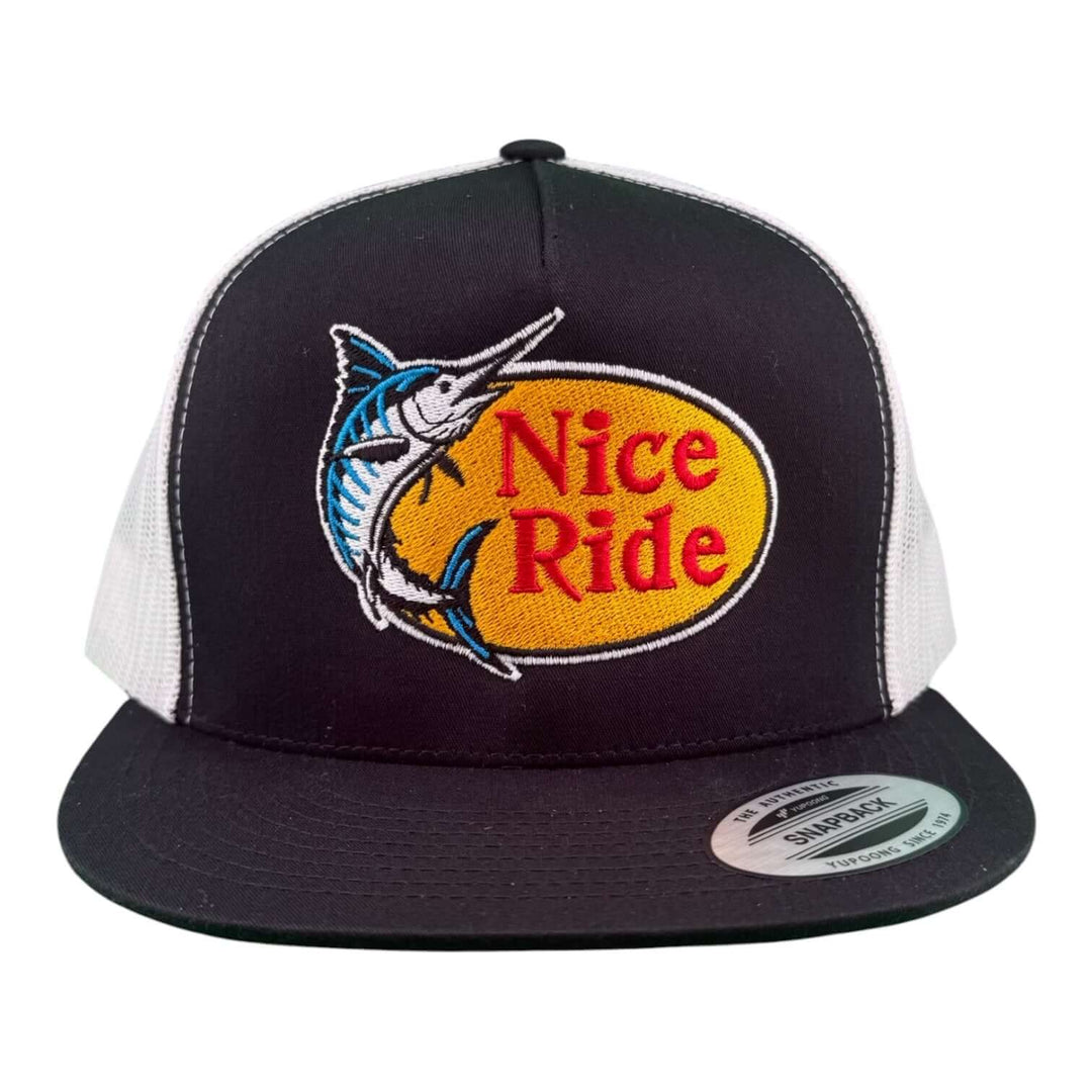 NICERIDE Top Water Hat with bold embroidery perfect for anglers and outdoor enthusiasts, adjustable snapback design.