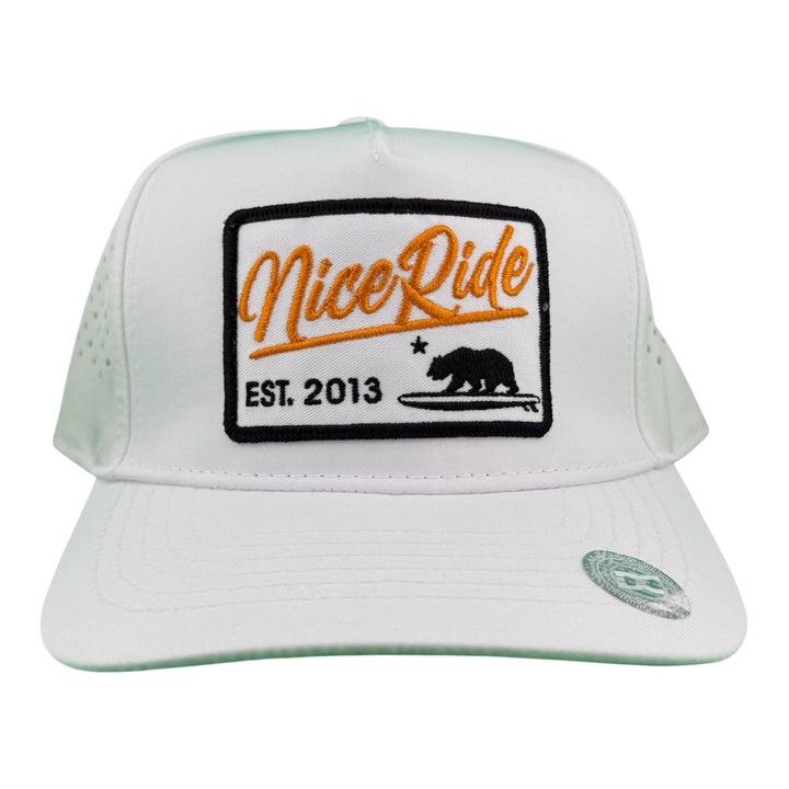 "Big Sky" Embroidered 5-Panel Performance Golf Trucker Cap – Waterproof A-Frame Snapback with Laser-Cut Mesh Back