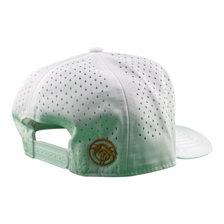 "Big Sky" Embroidered 5-Panel Performance Golf Trucker Cap – Waterproof A-Frame Snapback with Laser-Cut Mesh Back