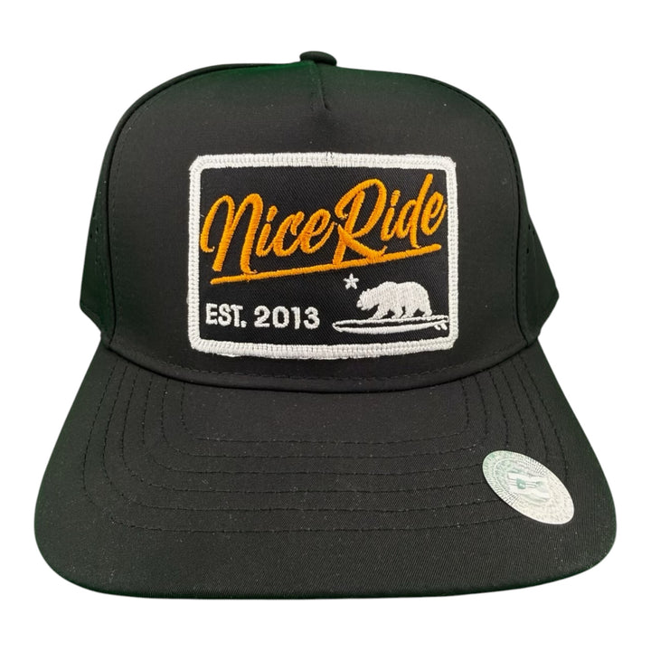 "Big Sky" Embroidered 5-Panel Performance Golf Trucker Cap – Waterproof A-Frame Snapback with Laser-Cut Mesh Back