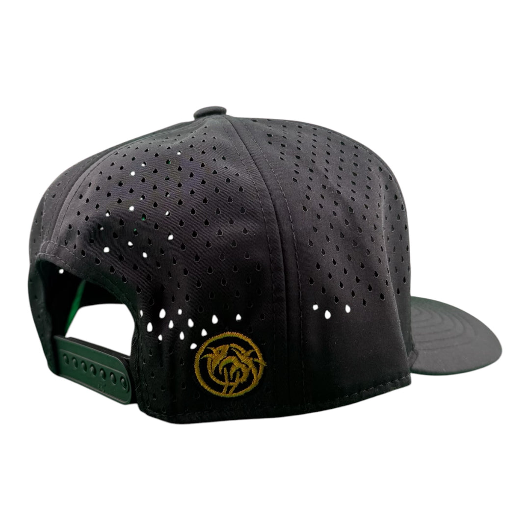 "Big Sky" Embroidered 5-Panel Performance Golf Trucker Cap – Waterproof A-Frame Snapback with Laser-Cut Mesh Back