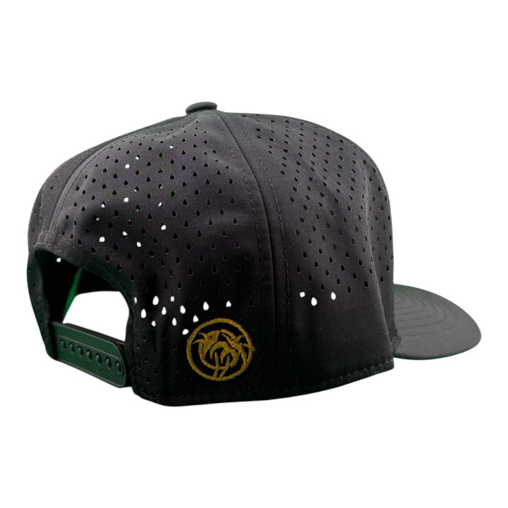 "Big Sky" Embroidered 5-Panel Performance Golf Trucker Cap – Waterproof A-Frame Snapback with Laser-Cut Mesh Back