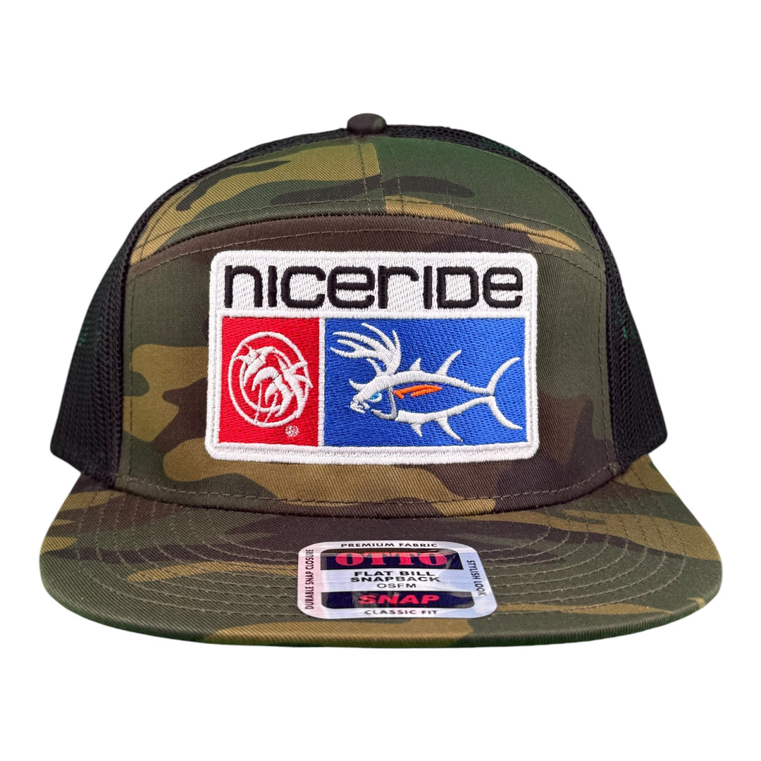 "Buck-Eye Combo Patch" 7 Panel Trucker Hat For Men And Women