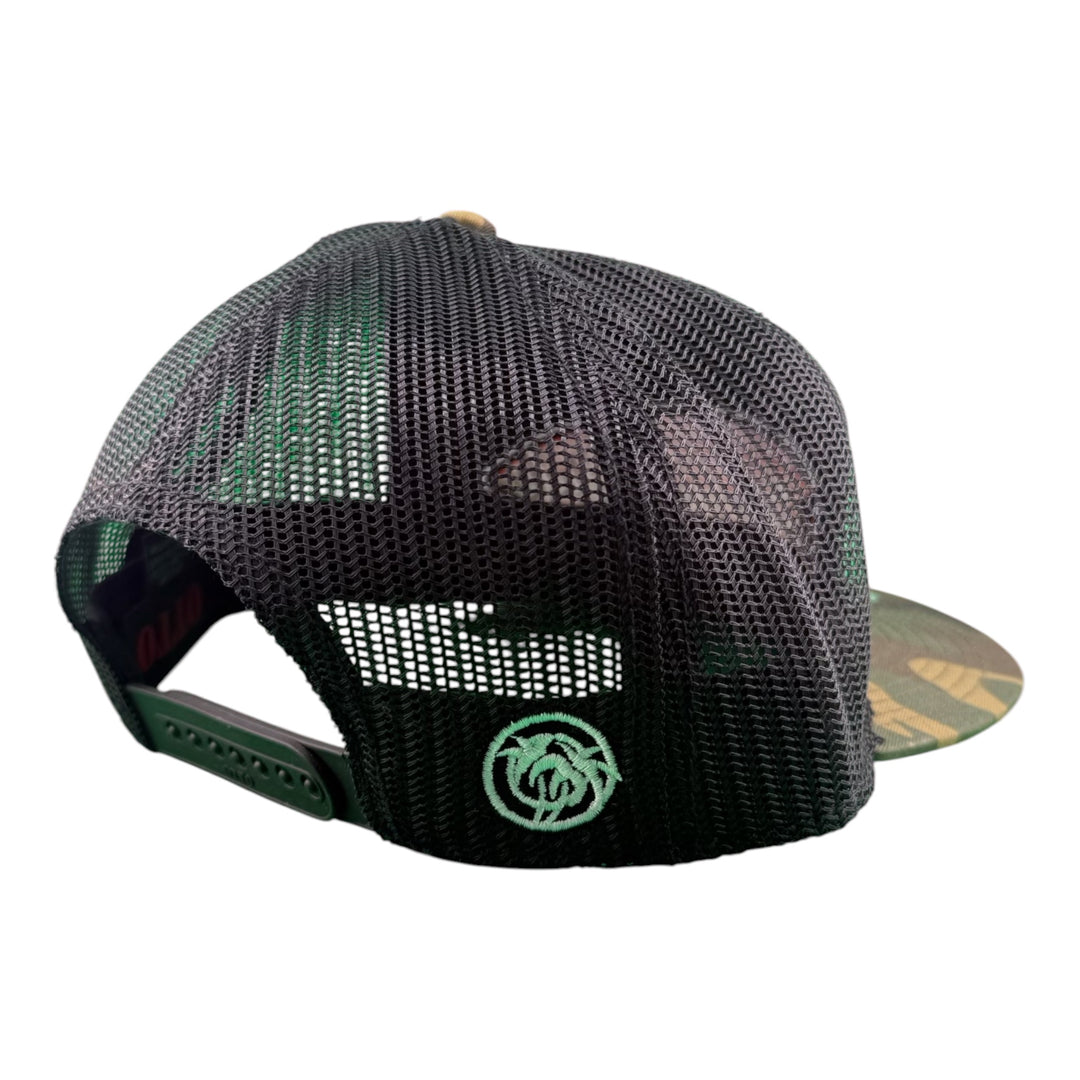 NICERIDE "Dukes" Embroidered 7-Panel Trucker Hat – Snapback Cap with Premium Embroidered Front &amp; Signature Palm Logo