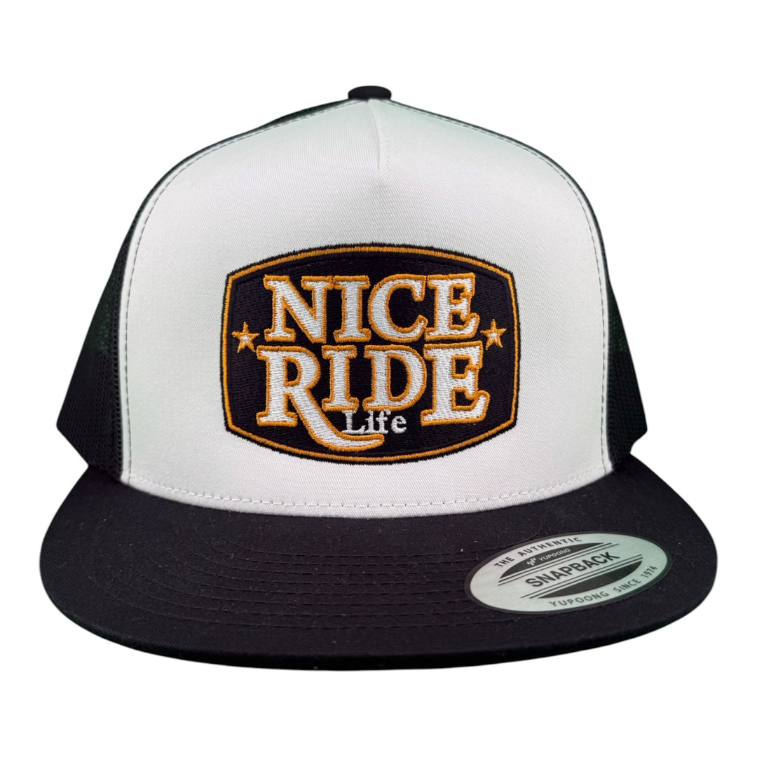 NICERIDE "Buckle" Embroidered Classic Snapback Trucker Hat – Structured Baseball Cap with Adjustable Snapback, Premium Embroidered Front &amp; Signature Palm Logo