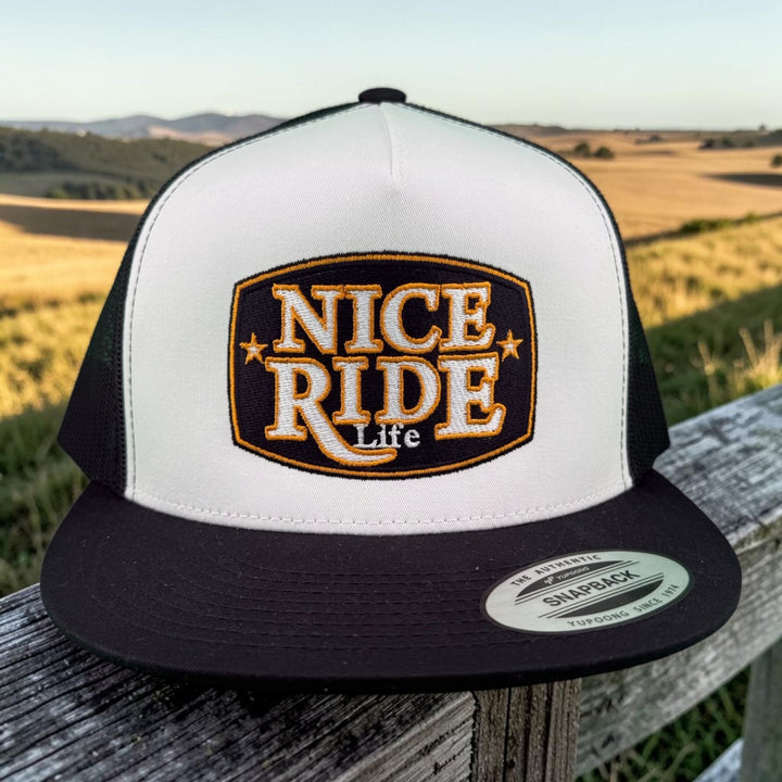 NICERIDE "Buckle" Embroidered Classic Snapback Trucker Hat – Structured Baseball Cap with Adjustable Snapback, Premium Embroidered Front &amp; Signature Palm Logo