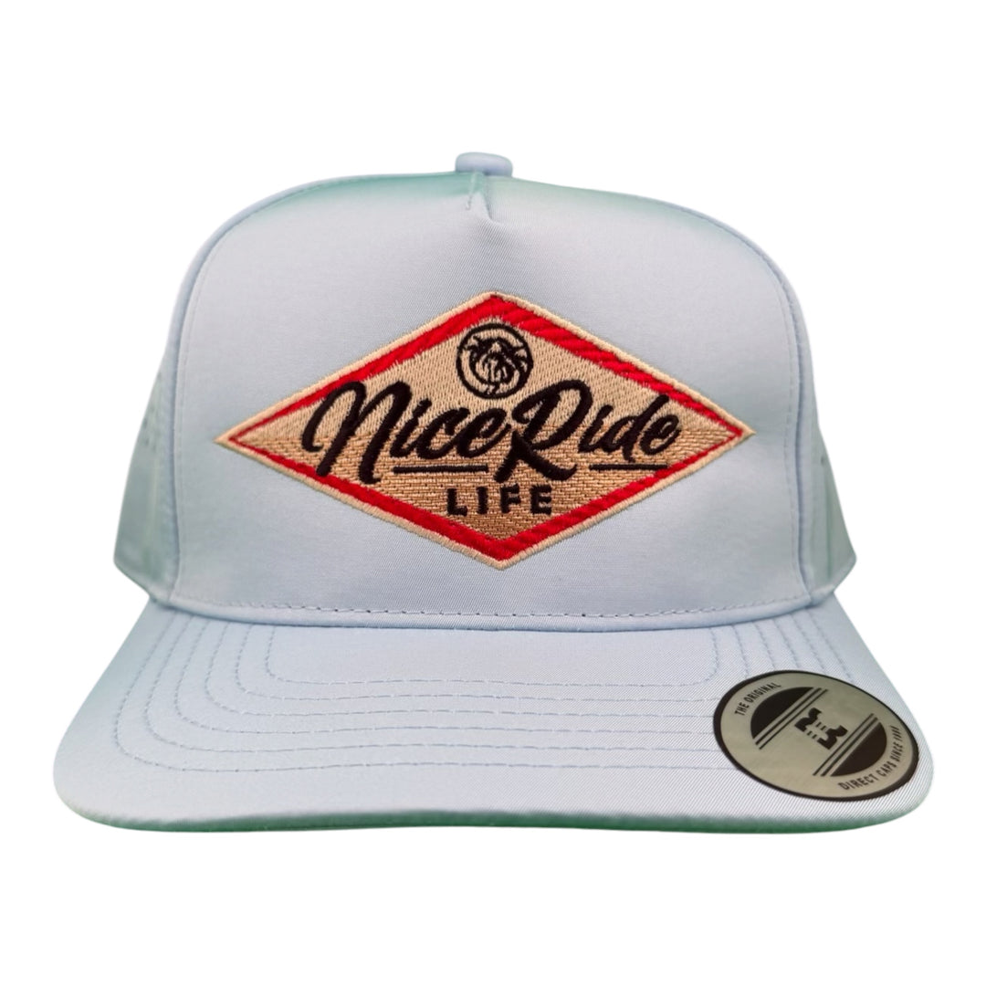 NICERIDE “South Point” 5-Panel Performance Trucker Cap – Waterproof A-Frame Fishing Hat with Laser-Cut Mesh Back