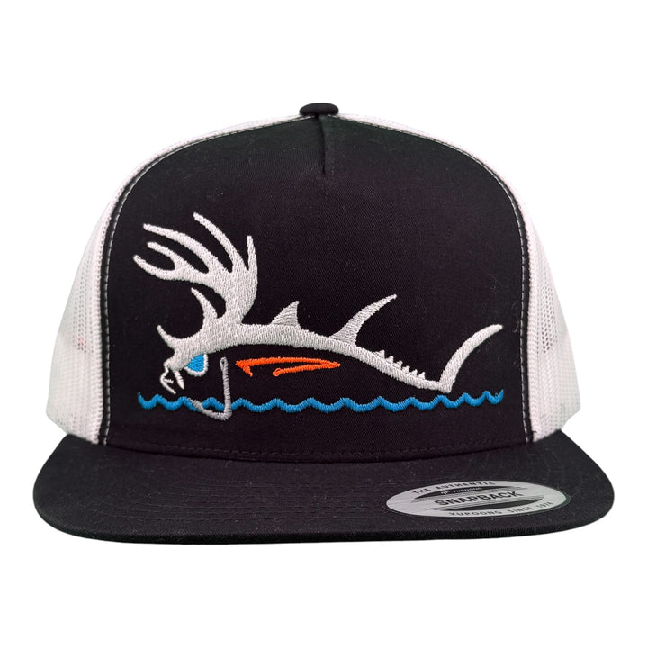 NICERIDE “Buck-Eye Surface” Embroidered Flat Bill Trucker Hat – Adjustable Snapback Fishing Cap