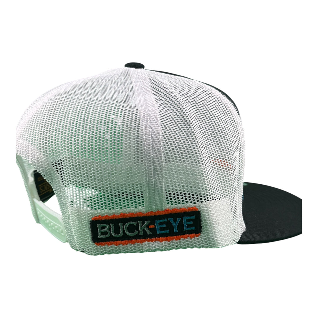 NICERIDE “Buck-Eye Surface” Embroidered Flat Bill Trucker Hat – Adjustable Snapback Fishing Cap