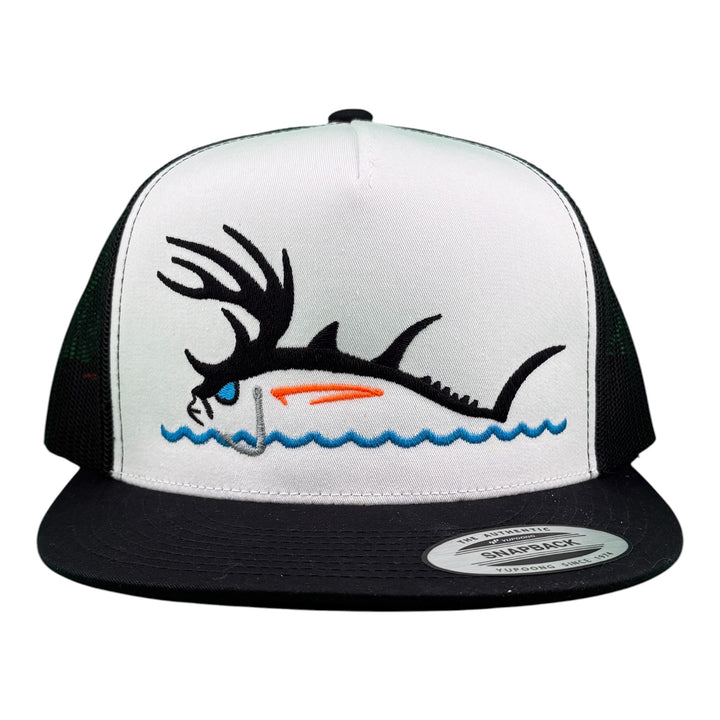NICERIDE “Buck-Eye Surface” Embroidered Flat Bill Trucker Hat – Adjustable Snapback Fishing Cap