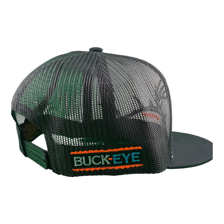 NICERIDE “Buck-Eye Surface” Embroidered Flat Bill Trucker Hat – Adjustable Snapback Fishing Cap