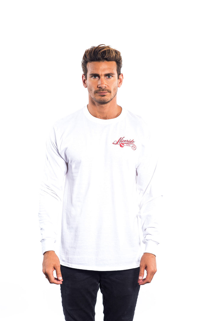 Model wearing The Life - Hanes men&