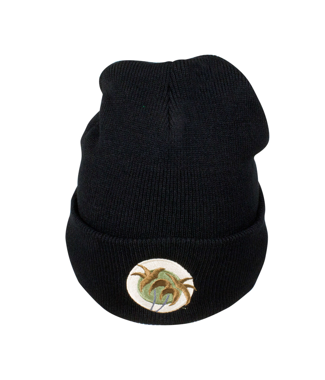 Niceride Camo cuffed beanie featuring an embroidered logo, perfect for stylish warmth and comfort.