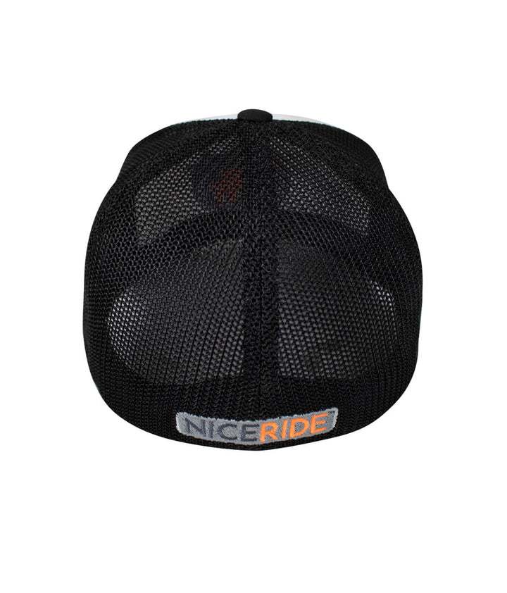 Back view of a Catch and Release Meshback Flexfit Hat showcasing the NICERIDE logo.
