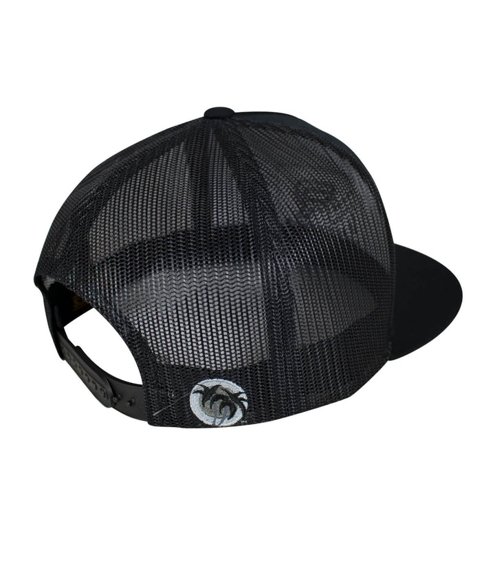 Back view of Target trucker hat showcasing palm logo and mesh design, perfect stylish hat for casual wear.