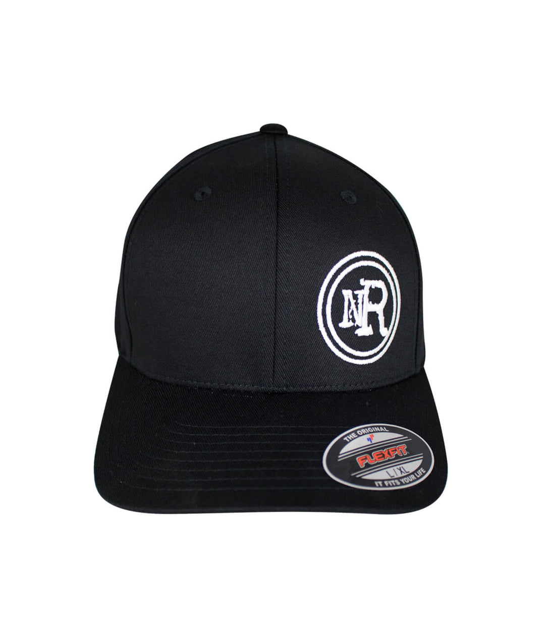 Black classic Flexfit hat with embroidered NICERIDE logo on the front, showcasing stylish design.