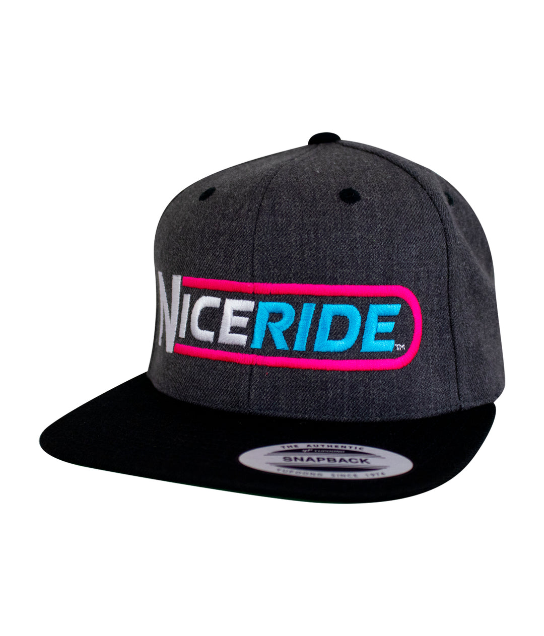 The Tube flatbill snapback hat by NICERIDE in gray with bold logo, perfect for streetwear style and all-day comfort.