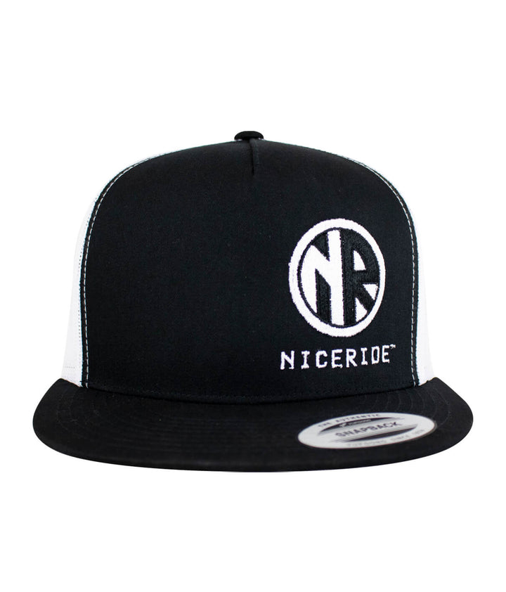 NICERIDE Engineer Trucker Hat with embroidered logo, classic snapback style, perfect casual wear.
