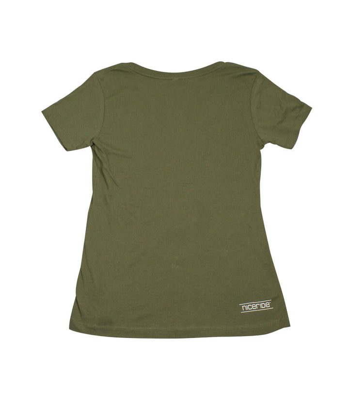 Back view of a soft olive green women&