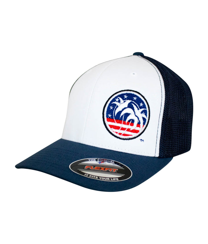 Spirit of 76 Meshback Flexfit Hat featuring embroidered design, perfect Flexfit hat for comfort and style.