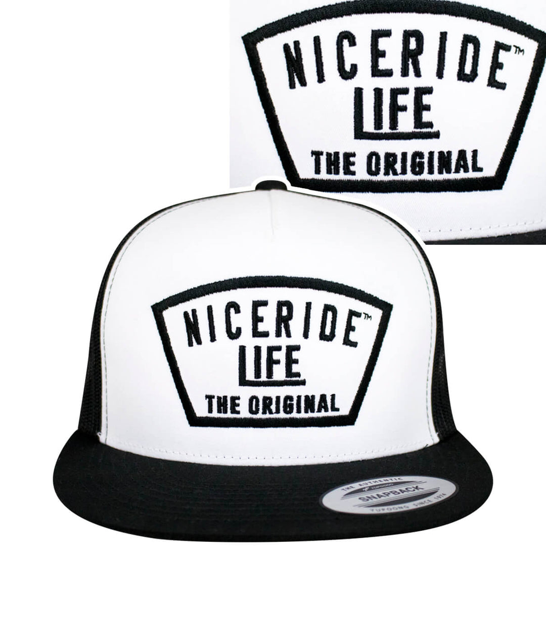 Grinder trucker hat featuring NICERIDE embroidered design, ideal baseball cap for outdoor activities.