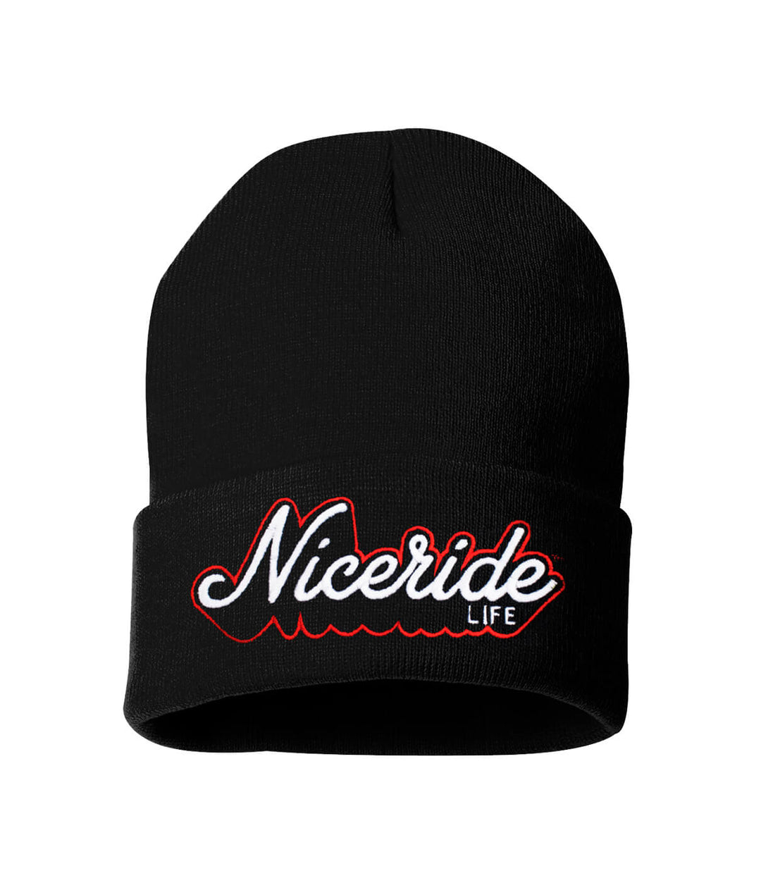 Black beanie with &