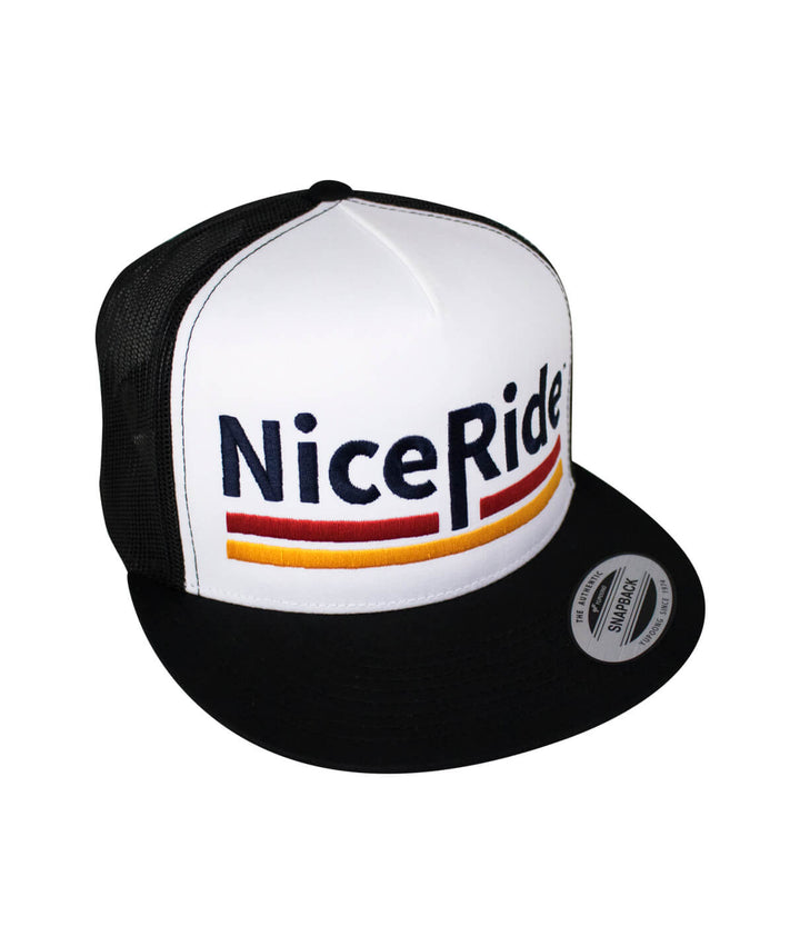 Low Tide trucker hat featuring embroidered NiceRide logo, perfect hat for casual wear.