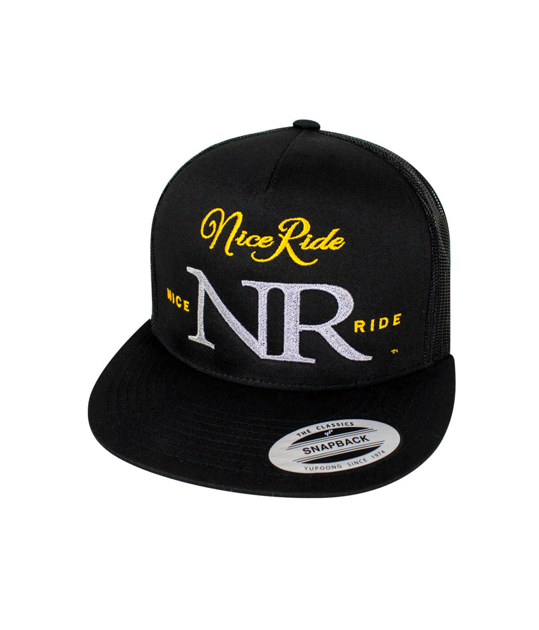The Throne trucker hat, classic snapback design by NICERIDE with embroidered graphics, perfect hat for casual wear.