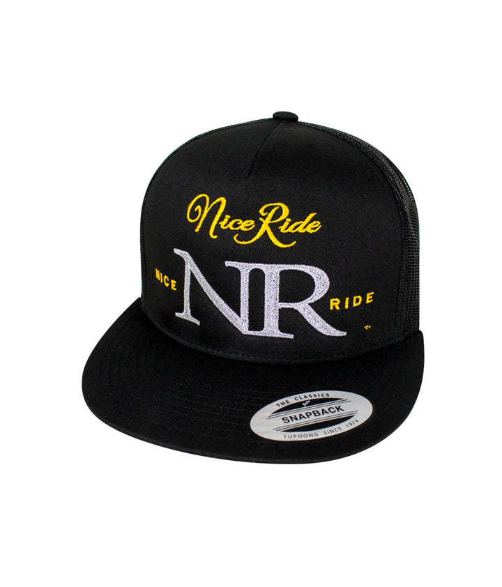 The Throne trucker hat, classic snapback design by NICERIDE with embroidered graphics, perfect hat for casual wear.