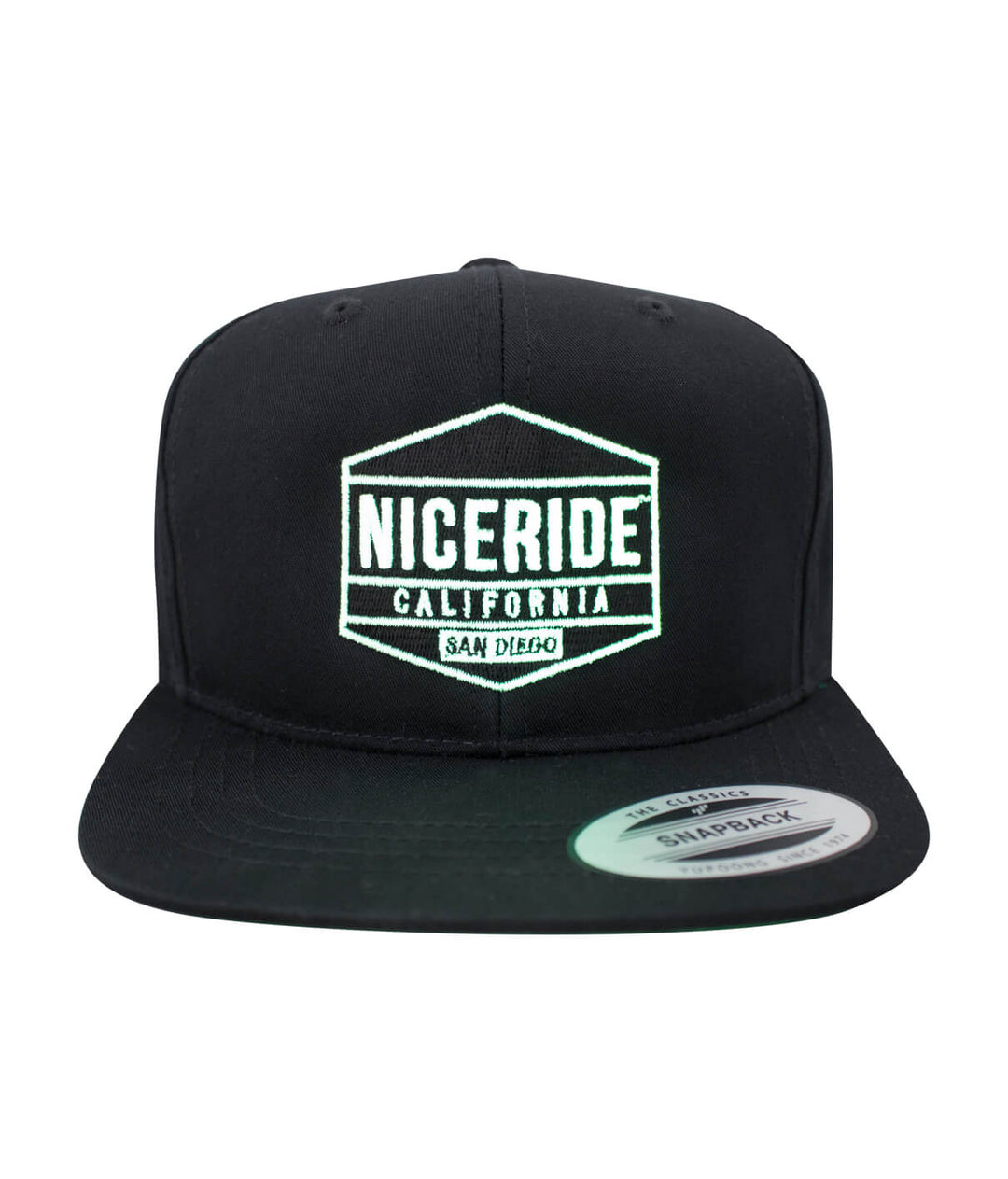 Good Times Evening Glow Youth Hat featuring NICERIDE logo with evening glow embroidery, classic snapback design.