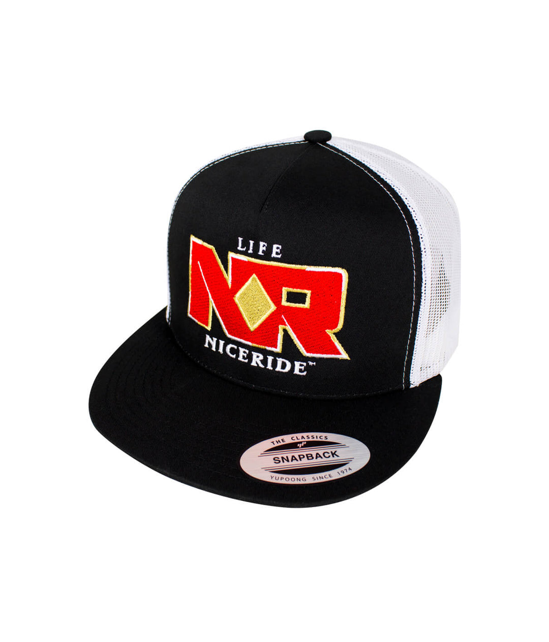 6006 Classic Snapback Trucker Hat featuring NICERIDE design, perfect stylish hat for casual wear.