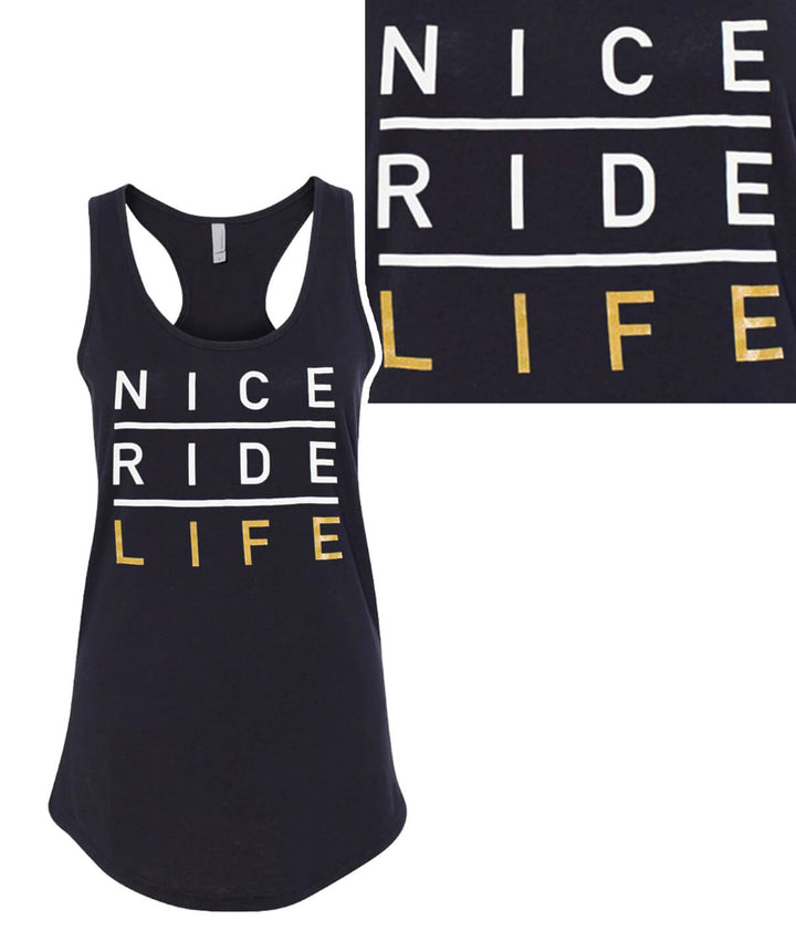 La Jolla tank top featuring NICERIDE design in black, soft and fitted for women, ideal for casual wear.