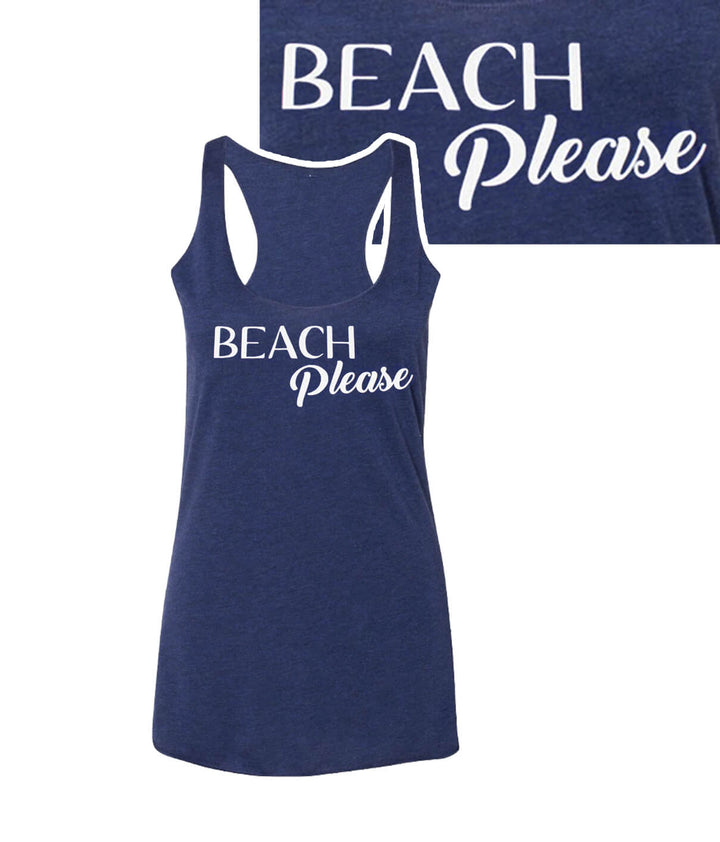 Beach Please Next Level Vintage Style tank top for women, ultra-soft and comfortable fit.
