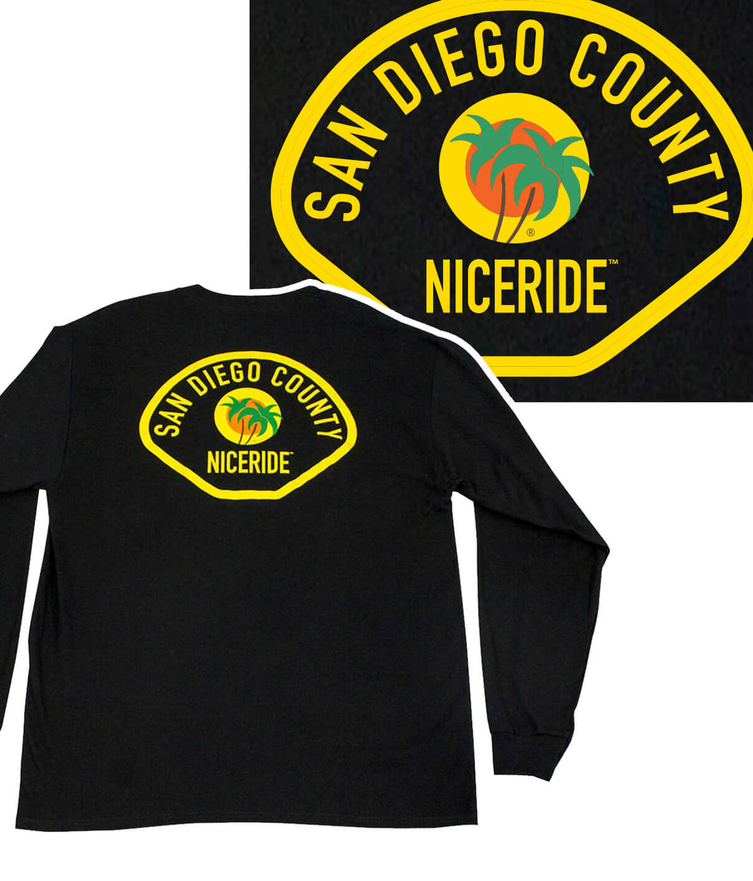 The Badge Hanes Pre-Shrunk 100% Cotton Long Sleeve Shirt with NICERIDE design for indoor and outdoor activities.