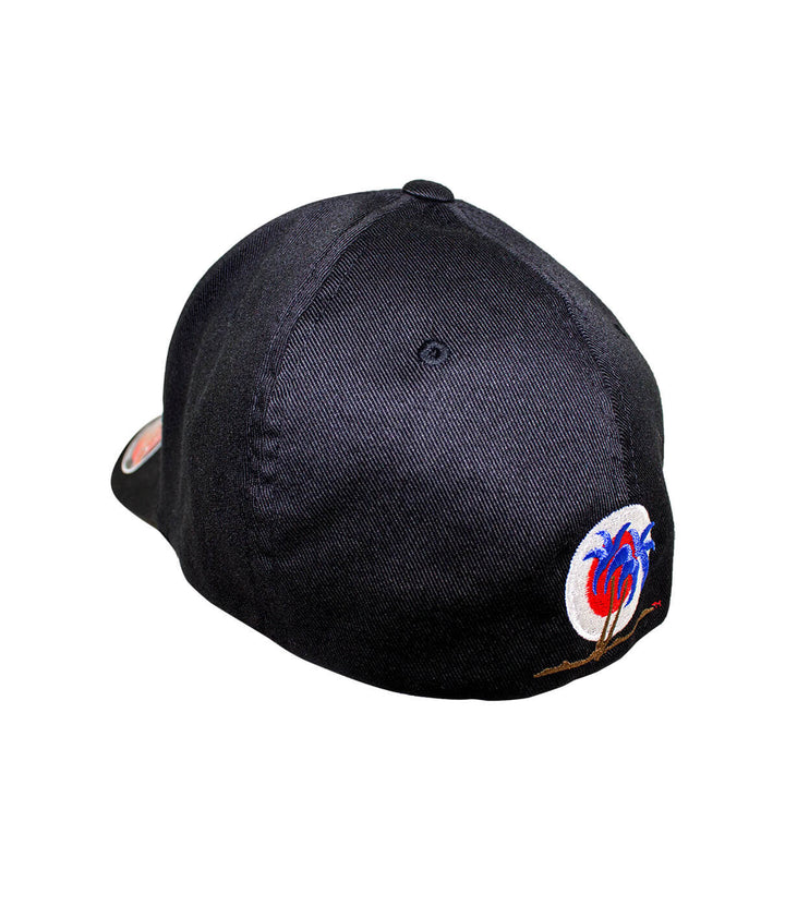 Texas Flag Classic Flexfit Hat back view featuring palm logo in vibrant colors, perfect hat for Texas pride.
